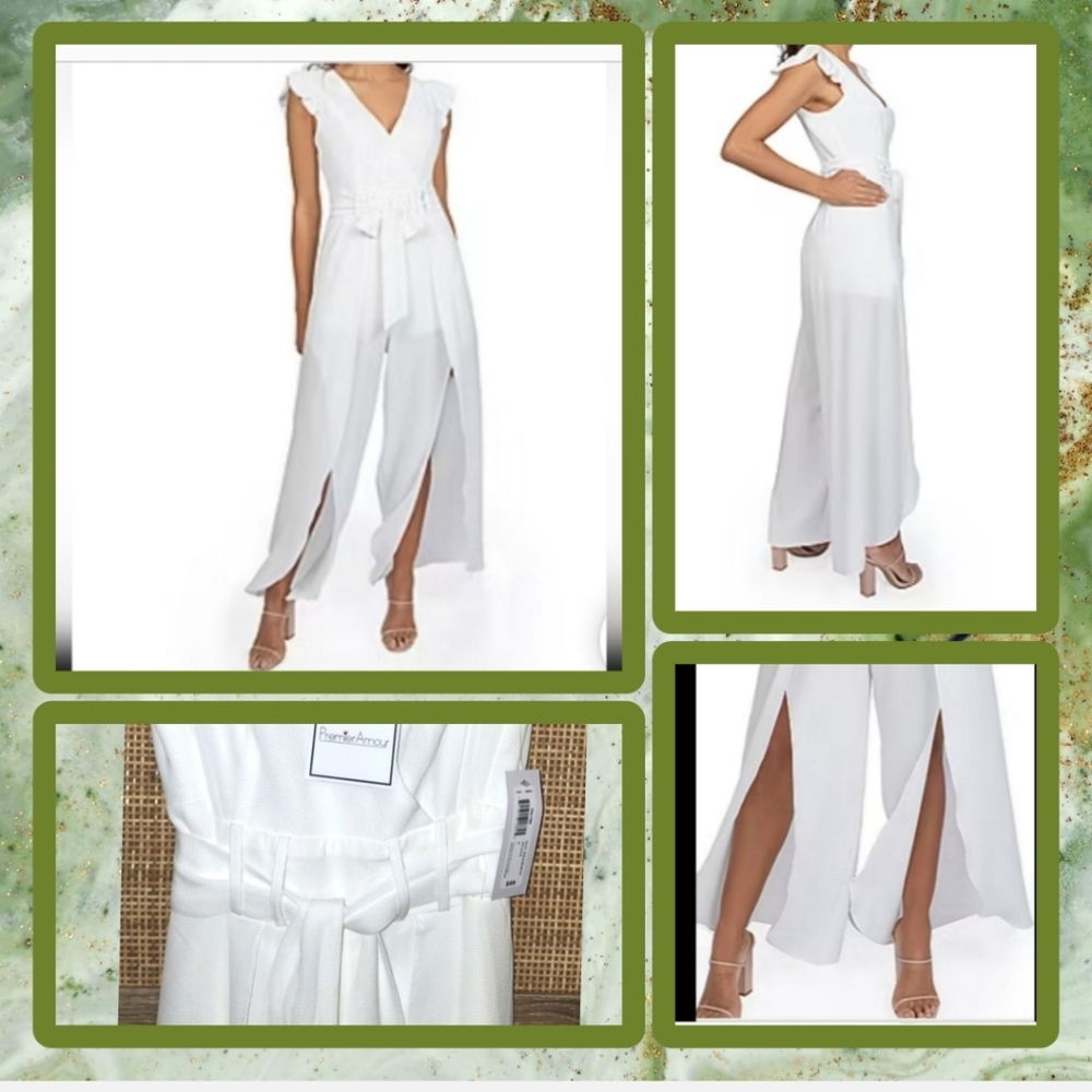 💃PREMIUM AMOUR JUMPSUIT off white size 2 NWT